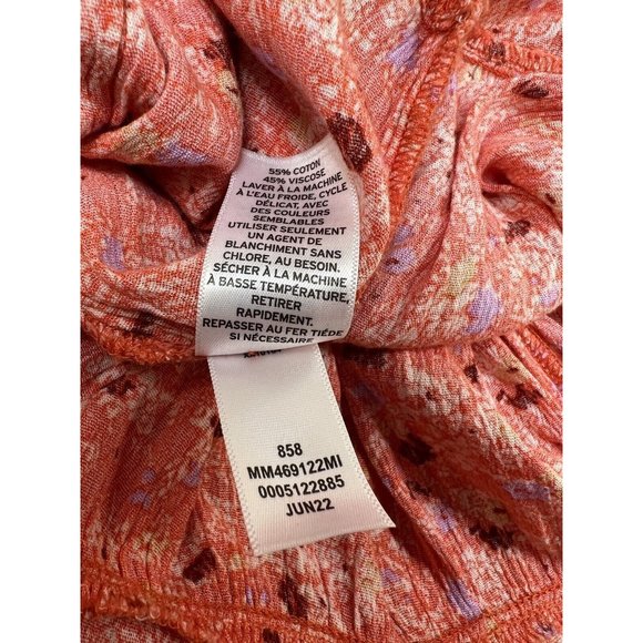 Market & Melrose Orange Floral Romper V-Neck Pockets Side Zipper Large NWT - Picture 5 of 15